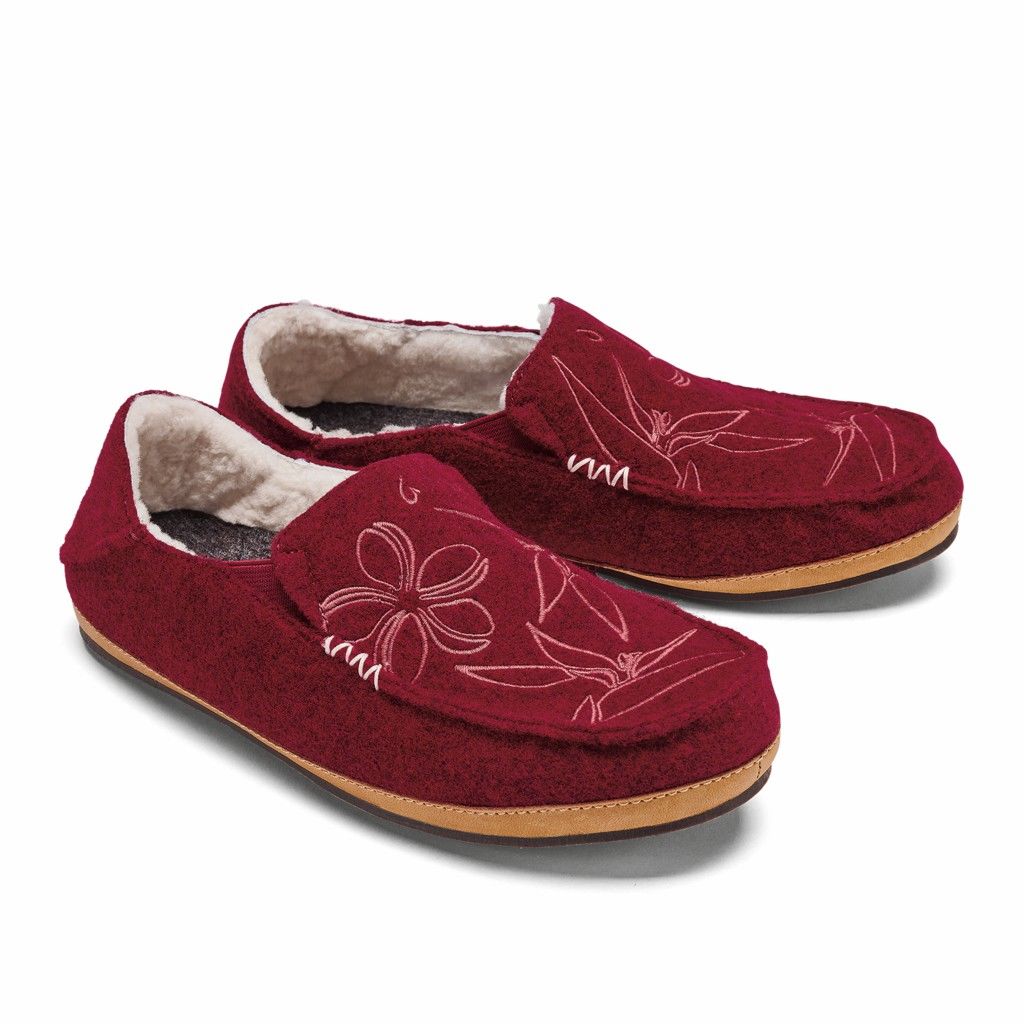 Zapatos Olukai Nohea Kilohana - Pantuflas Mujer Rojos 20835-029